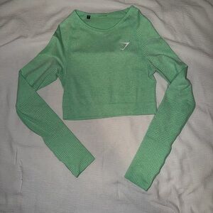 Gymshark Green Long Sleeve Crop Top